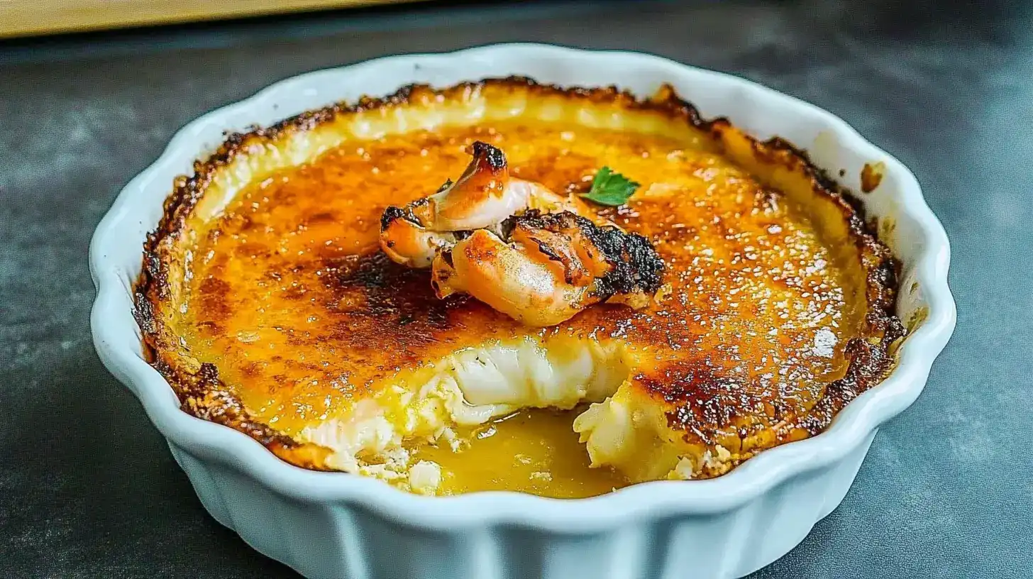 Crab brulee recipe custard with caramelized sugar top